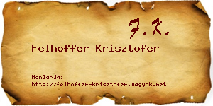 Felhoffer Krisztofer névjegykártya