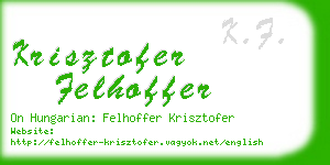 krisztofer felhoffer business card